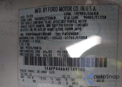 2004 Ford Mustang from USA, damaged, VIN 1FAFP44664F149100